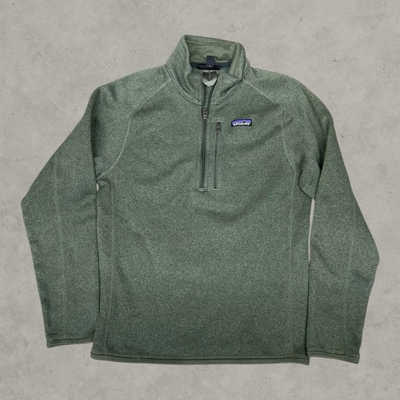 Patagonia Better Sweater Mens Small Green 1/4 Zip Fleece Pullover Outdoor 25523